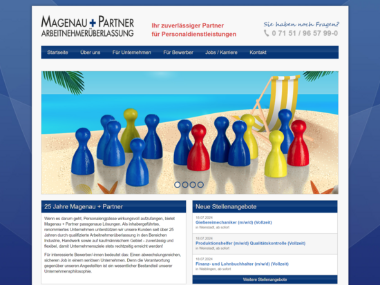 Screenshot Magenau+Partner Website