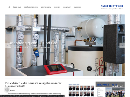 Screenshot der TYPO3-Website